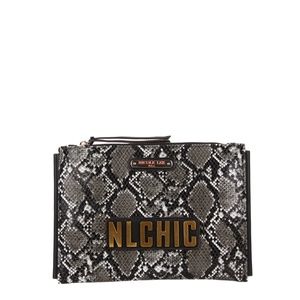 NICOLE LEE DEMETRIA FAUX PYTHON CLUTCH